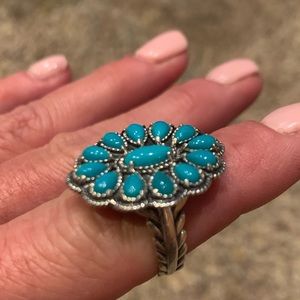 Carol Pollack turquoise ring SZ 9.5